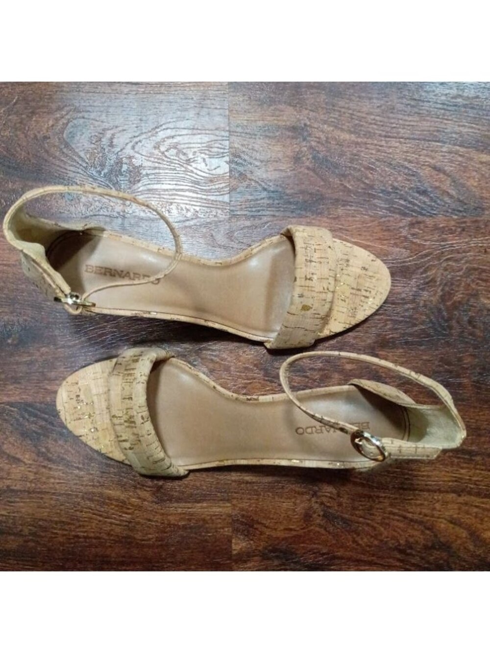 Bernardo Womens Cork Block Heel Ankle Strap Sandals 11M - Picture 4 of 11